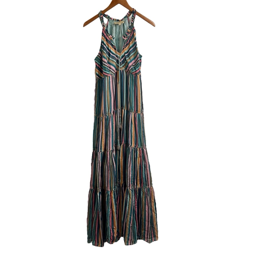 Anthropologie Striped Multicolor Maxi Dress NWT
